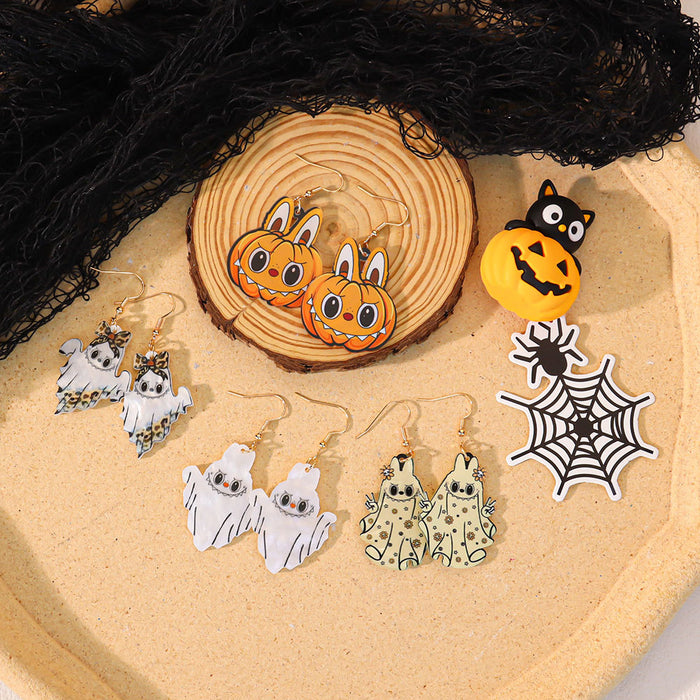 Wholesale  pumpkin lantern earrings cute funny cartoon ghost earrings