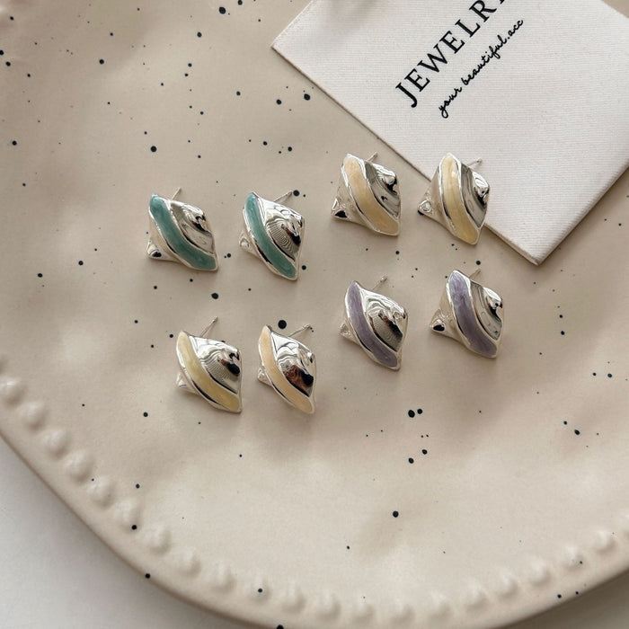 Wholesale Metallic Diamond-Shaped Oil Drop Earrings Irregular Earrings Earrings