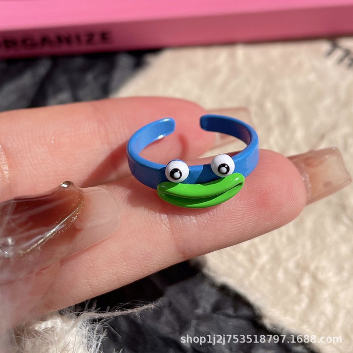 Wholesale Cartoon Drip Oil Opening Ring Personalized Ring