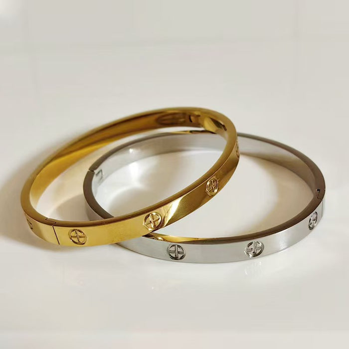 Wholesale Ten Diamond Titanium Steel Bracelet Rose Gold Titanium Steel Hand Ring Hand Jewelry