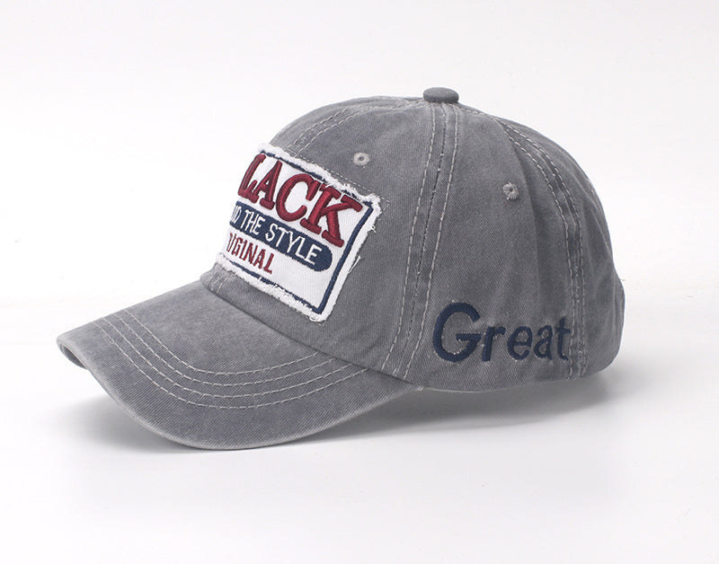 Wholesale Baseball cap, washed with adhesive fabric, letter denim duckbill cap, sun visor hat