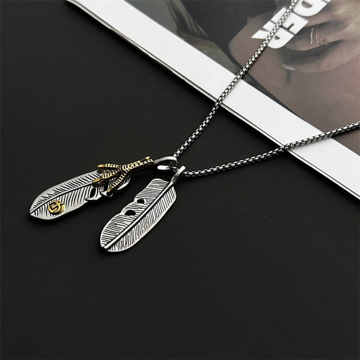 Wholesale Creative Feather Necklace Sweater Chain JDC-NE-hanbo005