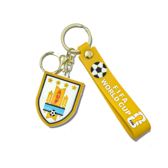 Wholesale 10pcs World Cup National Team Pvc Soft Keychain