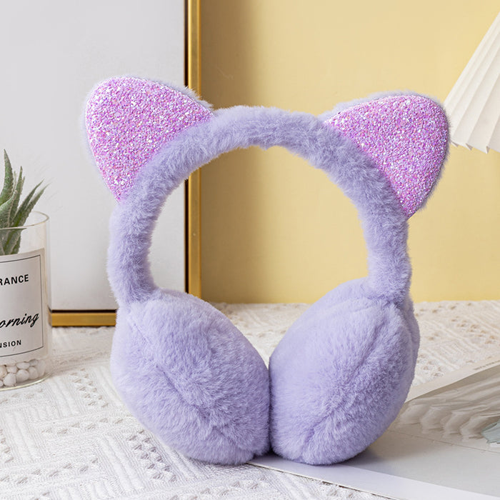 Wholesale warm winter rabbit fur children' s earmuffs
