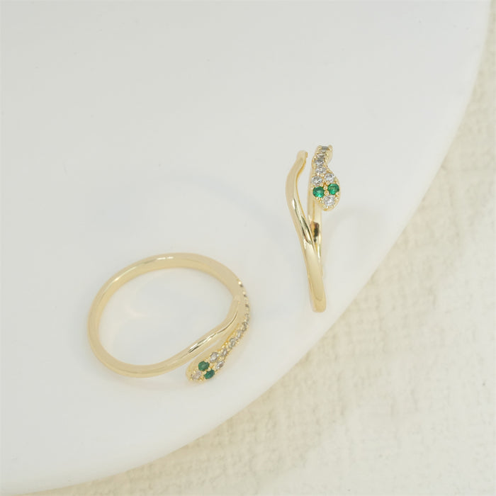 Wholesale Supply personalized snake shaped rings, fine opening rings, diamond inlaid small snake rings, couple rings wholesale