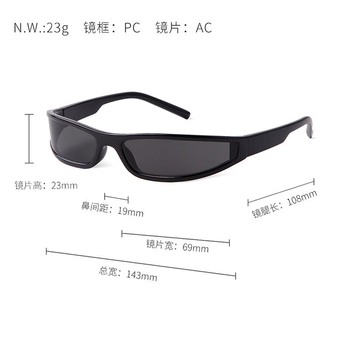 Wholesale Narrow frame sunglasses, personalized, trendy, futuristic, colorful sunglasses
