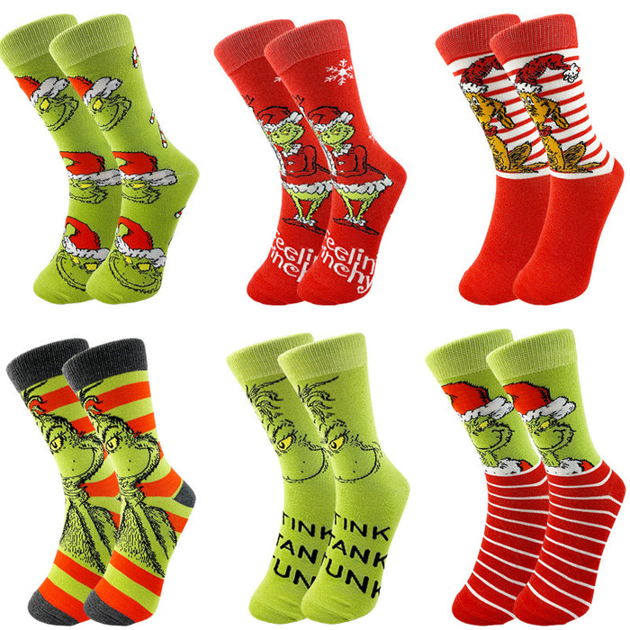 Wholesale Christmas Cotton Cartoon Middle Socks JDC-SK-YiYan076