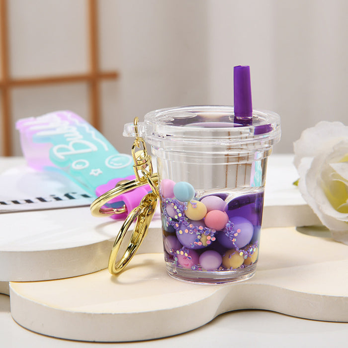 Wholesale Cute Beaded Sand Bottle Keychain