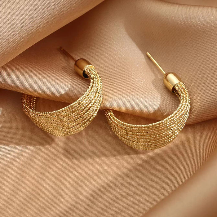 Wholesale Exaggerated Gold Earrings Elegant Multi-layer Circle Earrings Advanced Circle Earrings
