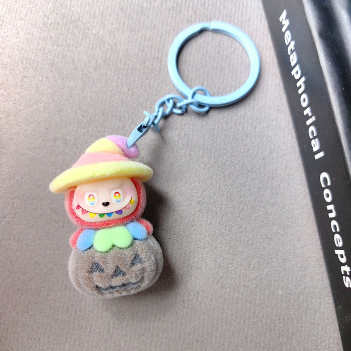 Wholesale Pumpkin  Flocking Punch Cute Phone Charm Bag Accessory