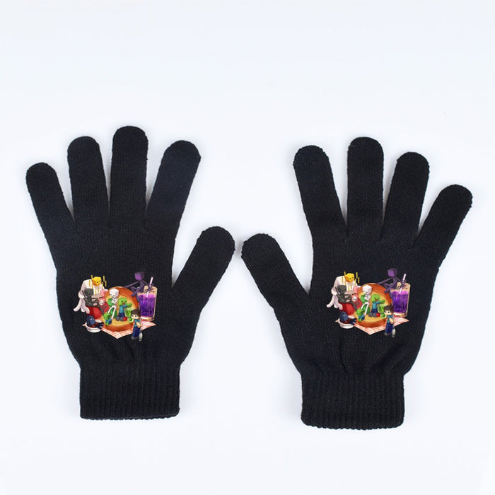Wholesale Solid color knitted warm mittens