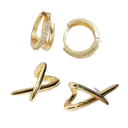 Wholesale Brass electroplating popular geometric earrings cross personality fashion new product versatile three-dimensional jewelry earrings