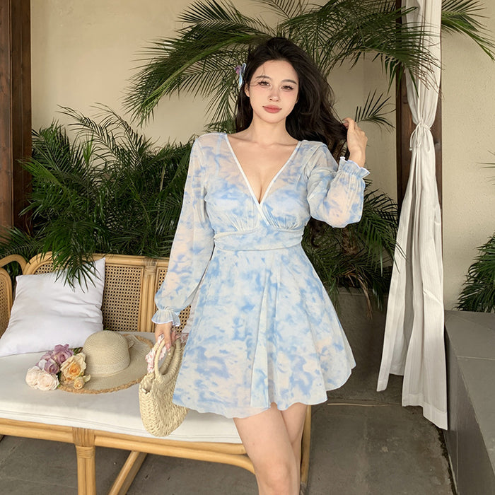 Wholesale Large breasted swimsuit with high-end feel, new model in plus size, one-piece, slightly chubby, steel rims, large cups, soaking in hot springs for women