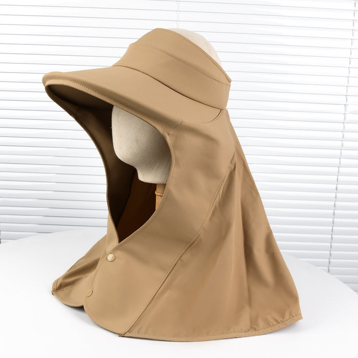 Wholesale Sunscreen shawl cape hat for women, large brimmed sunshade shawl hat, outdoor neck and face protection, versatile fisherman hat