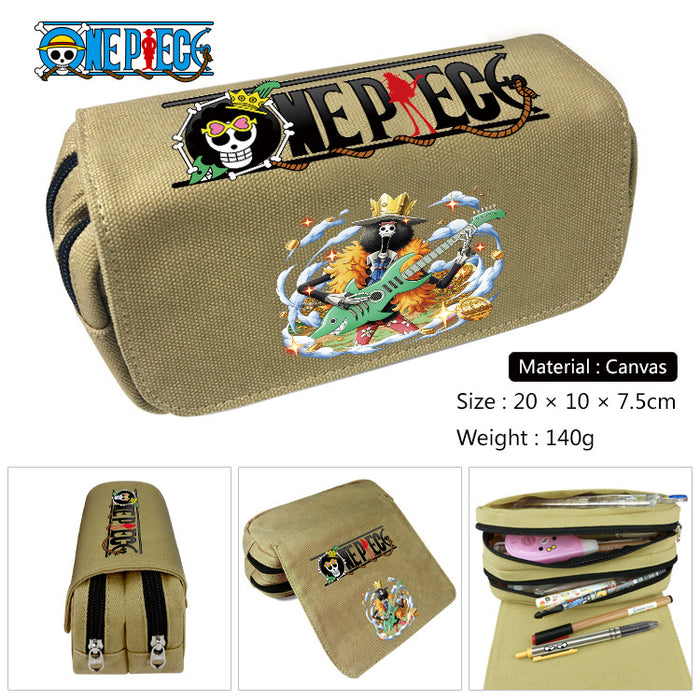 Wholesale Anime Canvas Pencil Case Multifunctional School Stationery Pouch For Students