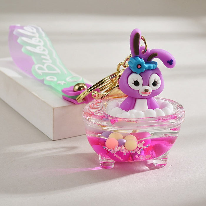 Wholesale Cartoon Quicksand Swim Ring Keychain