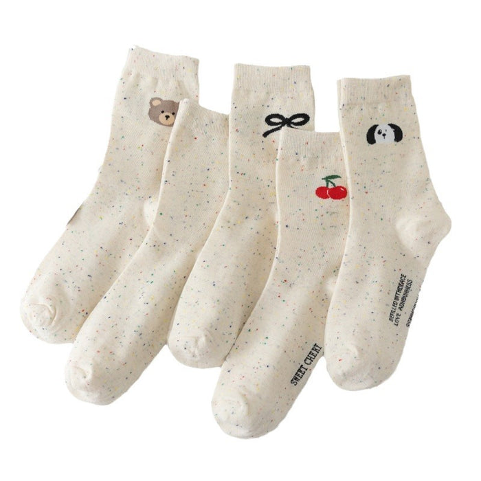 Wholesale Socks for children, pure cotton mid tube socks, dotted yarn, women's long socks, breathable, sweat absorbing, odor proof, women's socks