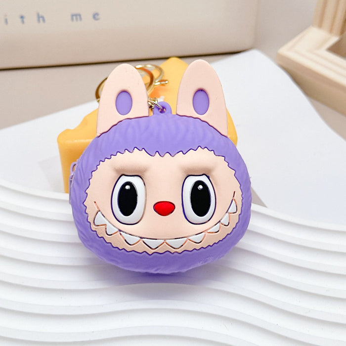 Wholesale Silicone Coin Purse Keychain Portable Round Cartoon Headset Storage Bag Decorative Small Pendant