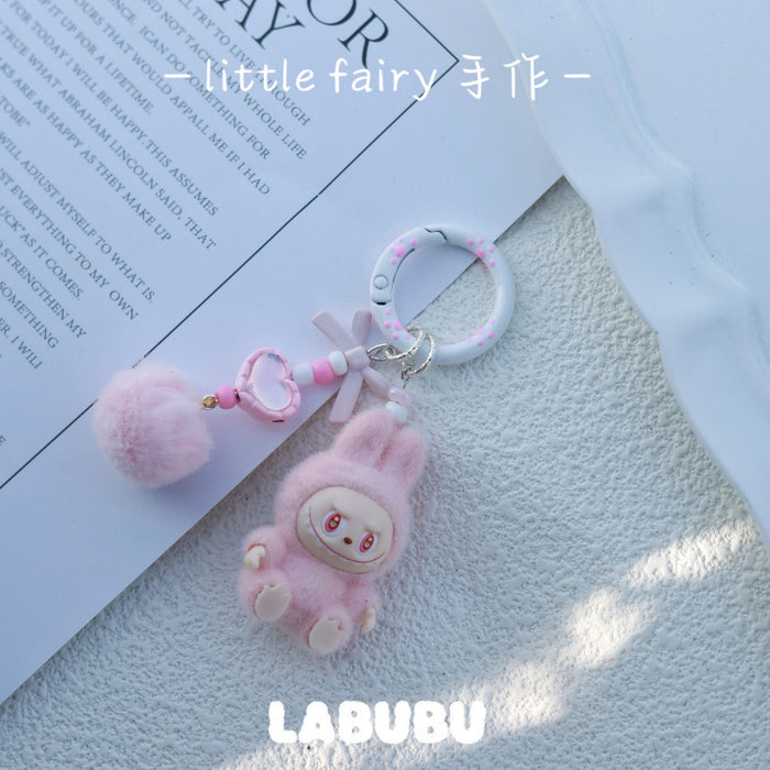 Wholesale Flocked mini keychain,  vinyl,  cute grain,  strolling bag,  mobile phone pendant,  cute ornament