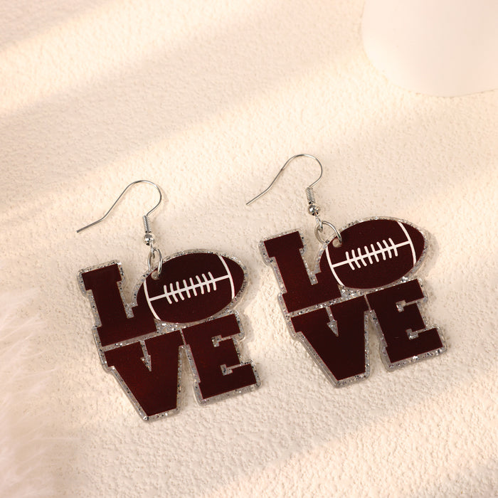 Wholesale Basketball, volleyball, creative earrings, party decorations, acrylic