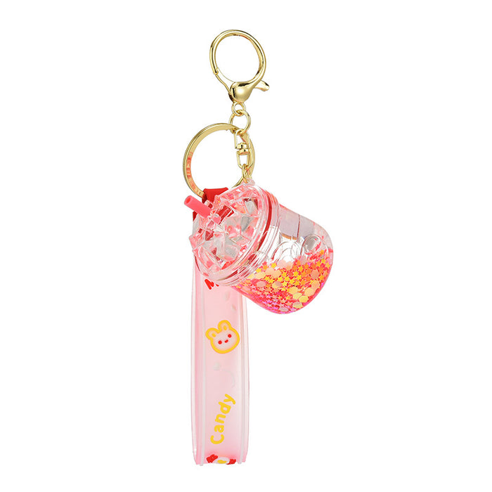 Wholesale Acrylic oil-filled pendant,  glow-in-the-dark iceberg cup keychain