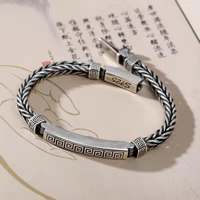 Wholesale Copper Interlocking Silver Plated Braided Men's Bracelet JDC-BT-XiangX002
