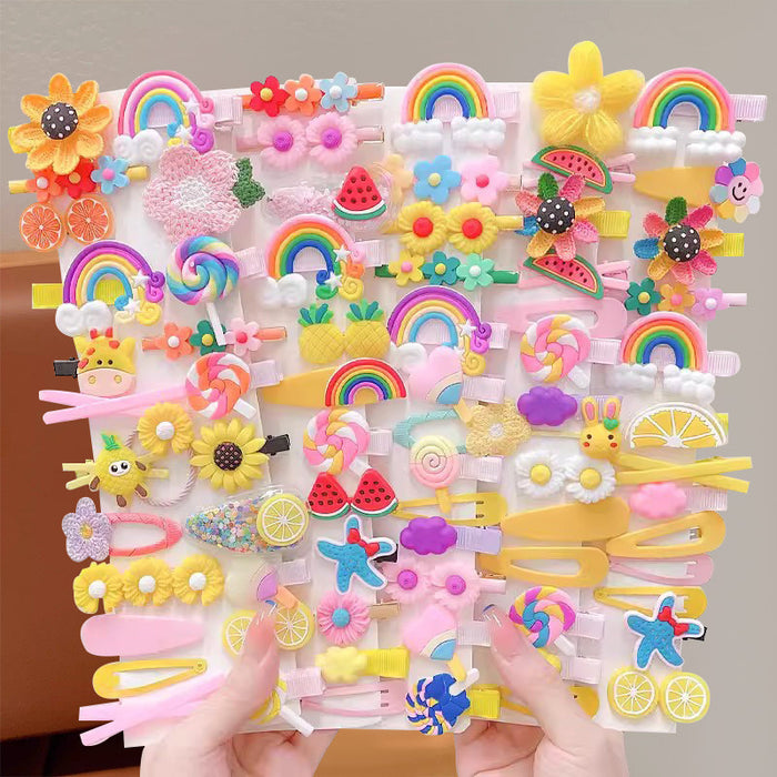 Wholesale 14pcs/pack Children's Dopamine Hair Clips Cute Baby Cartoon Hair Clips for Girls JDC-HC-FX001