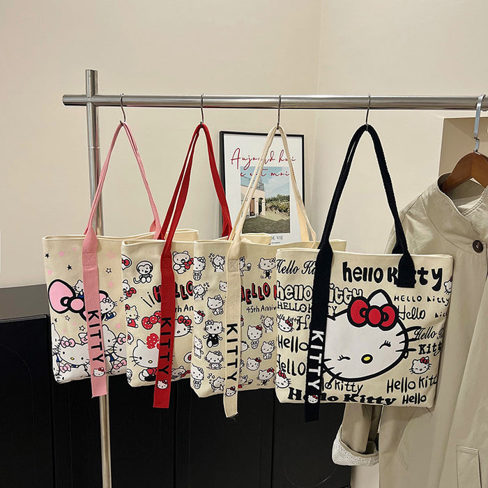 Wholesale Cartoon Canvas Bag Fashion Bag Handbag Cute Work Clothing Versatile Shoulder Tote Large Capacity