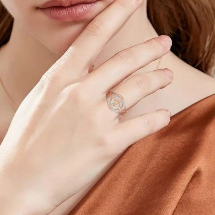 Wholesale Two-Color Zircon Ring Hand Jewelry for Women