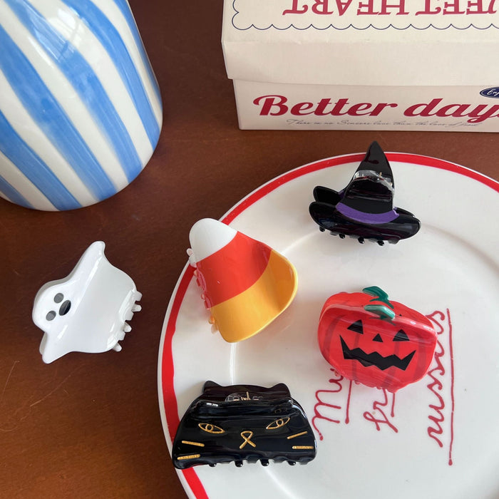 Wholesale Acrylic  series cartoon funny hair clip ghost pumpkin hair clip head bun hairpin hair accessories for women