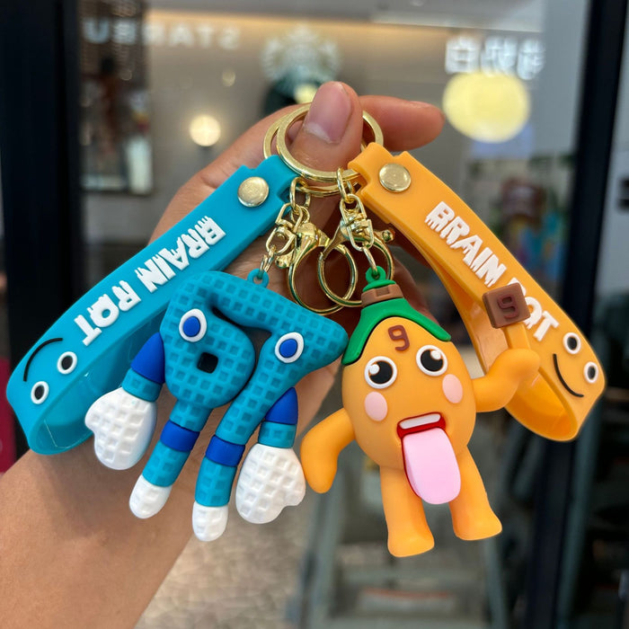 Wholesale 2pcs PVC Brain Teaser Game Keychain Pendant Trendy Bag Charm