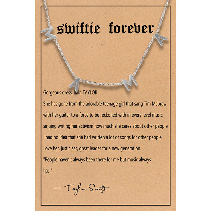 Wholesale Music necklace, stainless steel, gold letters, titanium steel pendant necklace