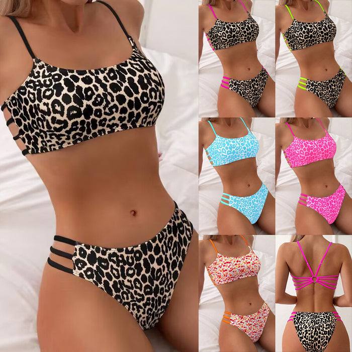 Wholesale Sexy leopard print split two-piece sexy bikini swimsuit