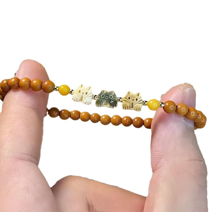 Wholesale Cat bead bracelet with niche temperament, handmade accessory