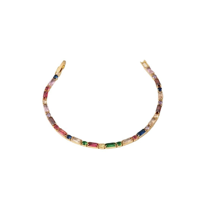 Wholesale Alloy Synthetic Color Zircon Bracelet Colorful Bracelet