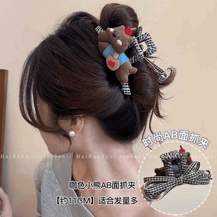 Wholesale Super cute 3D bear hair clips with bows