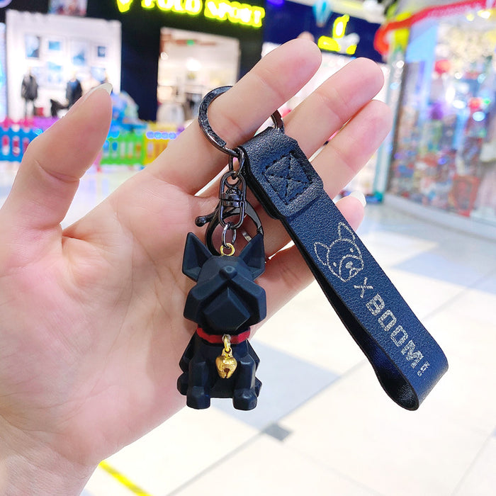 Wholesale Cute keychain pendant, car keychain, French fighting dog, dog, couple bag, hanging accessories wholesale