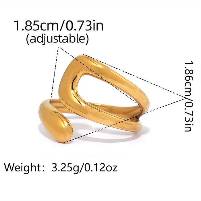 Wholesale Stainless Steel Lines Irregular Open Ring Titanium Steel Ring Jewelry