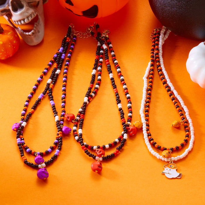 Wholesale  Necklace Personalized Horror Skull Ghost Funny Set Chain Pendant Necklace Women