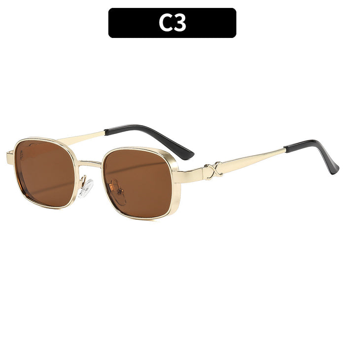 Wholesale Retro Square Sunglasses with UV400 Gold Frame Gray Lens for Driving Sun Protection