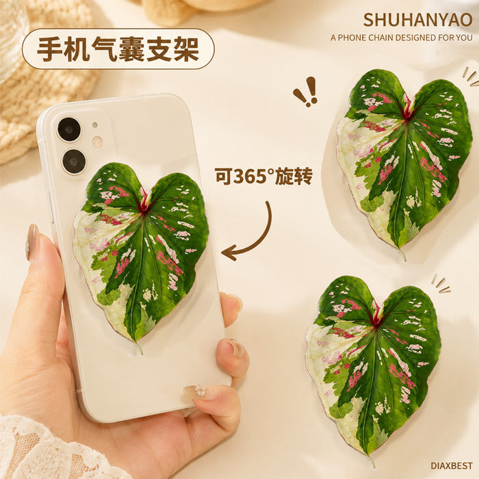 Wholesale Simple Green Leaf Design Phone Grip Stand