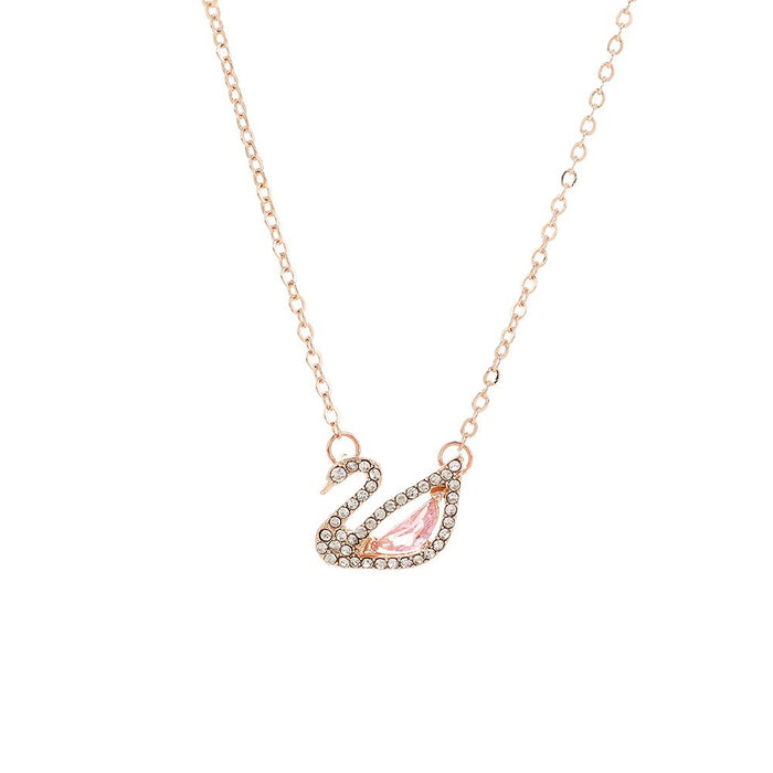Wholesale Diamond-encrusted swan necklaces come in a variety of colors