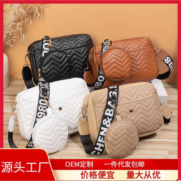 Wholesale Women's Bags Fashionable Shoulder Bags Printed Ribbon Camera Bags Trendy and Personalized Women's Bags JDC-SD-HongY011