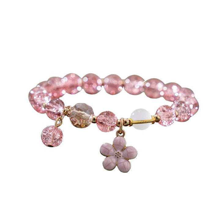 Wholesale Rainbow glass exploding amethyst bracelet, pink crystal bead bracelet, daisy bracelet wholesale