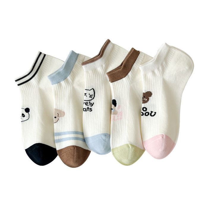 Wholesale Socks Thin Ship Socks Mesh Breathable Boneless Cute Cartoon Invisible Socks