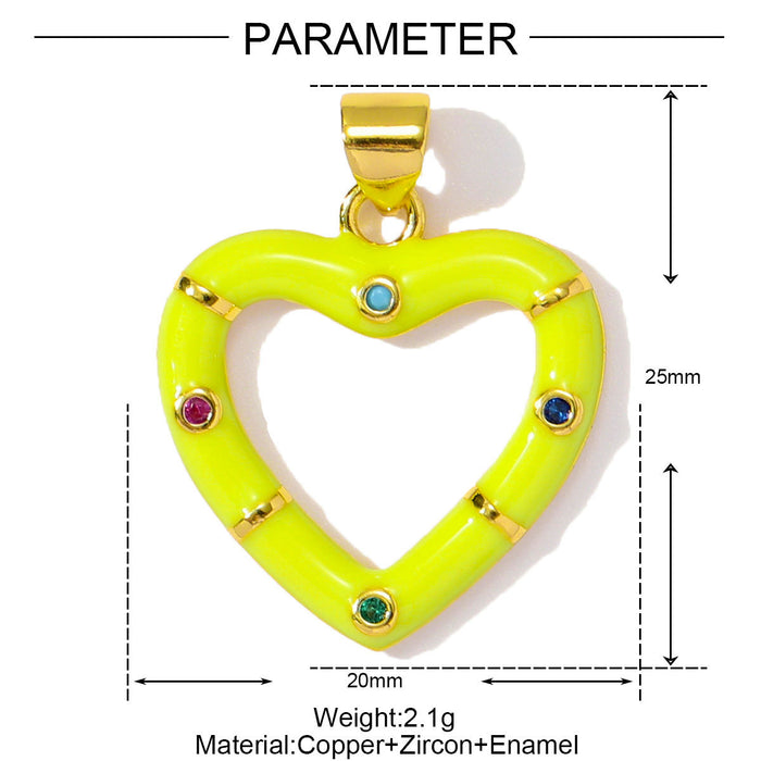 Wholesale Dripping Oil Love Sea Star DIY Copper Zircon Pendant Necklace Natural Stone Crab Earrings Jewelry Pendant