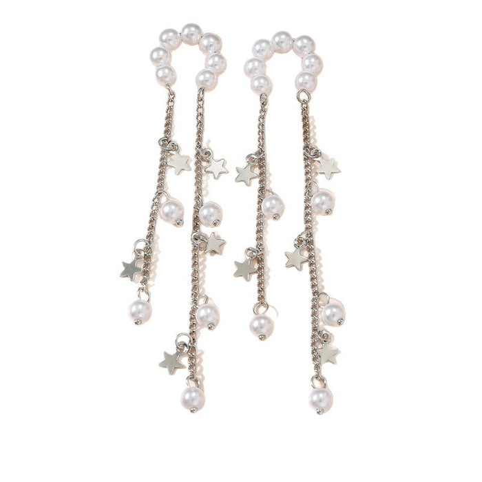 Wholesale French Minimalist Silver Tone Tassel Ear Cuff Jewelry Accessory MOQ≥2