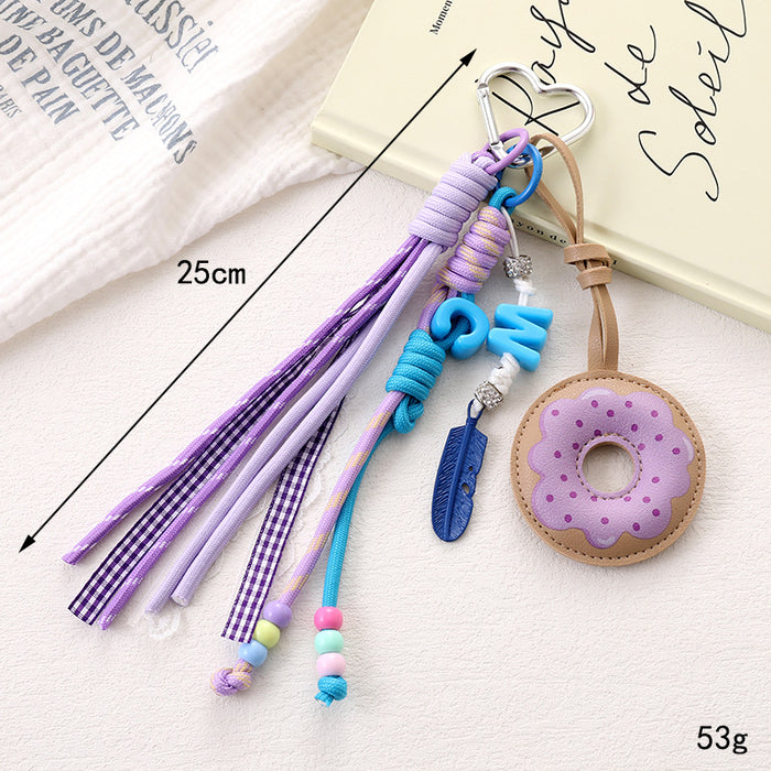 Wholesale Donut Bag Hanging Accessories   Beaded Mobile Phone Pendant Bag Pendant