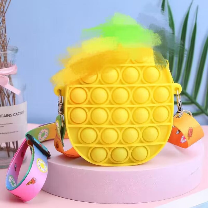 Wholesale Bag, coin purse, silicone crossbody, adult, child, decompression, cute fruit, strawberry