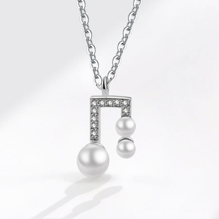 Wholesale Musical Note Pearl Copper Necklace JDC-NE-MeiY002
